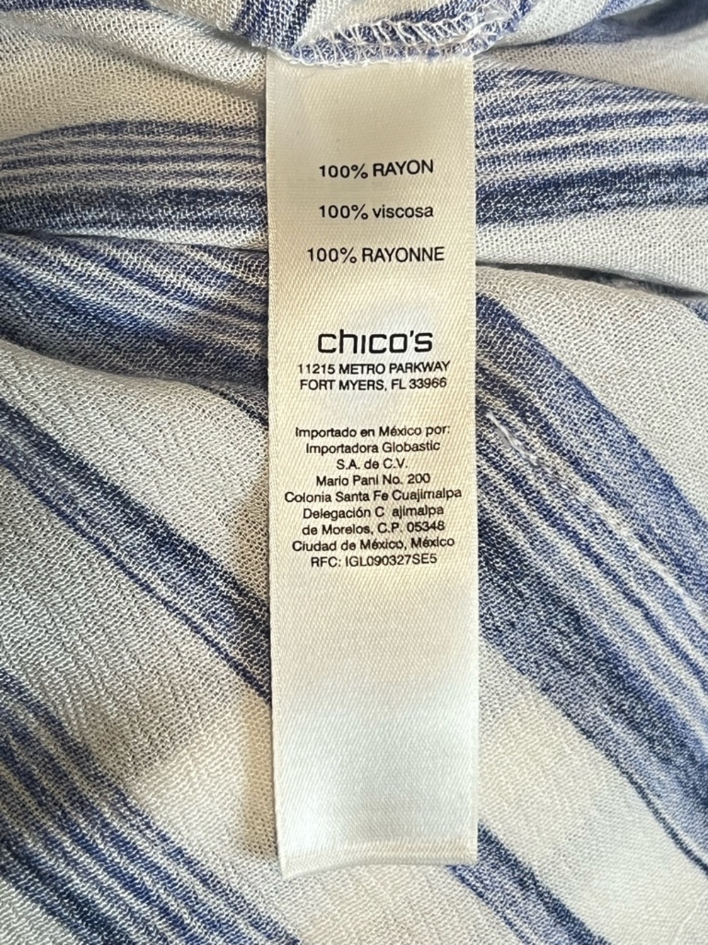 Chico's Guacho Blue and White Striped 2 Piece Jumpsuit - Picture 10 of 16